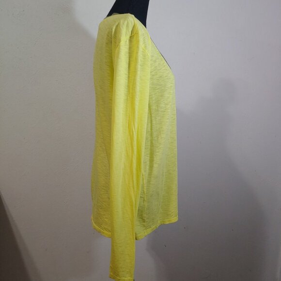 Michael Stars V Neck Supima Long Sleeve T Shirt OS - Picture 2 of 6